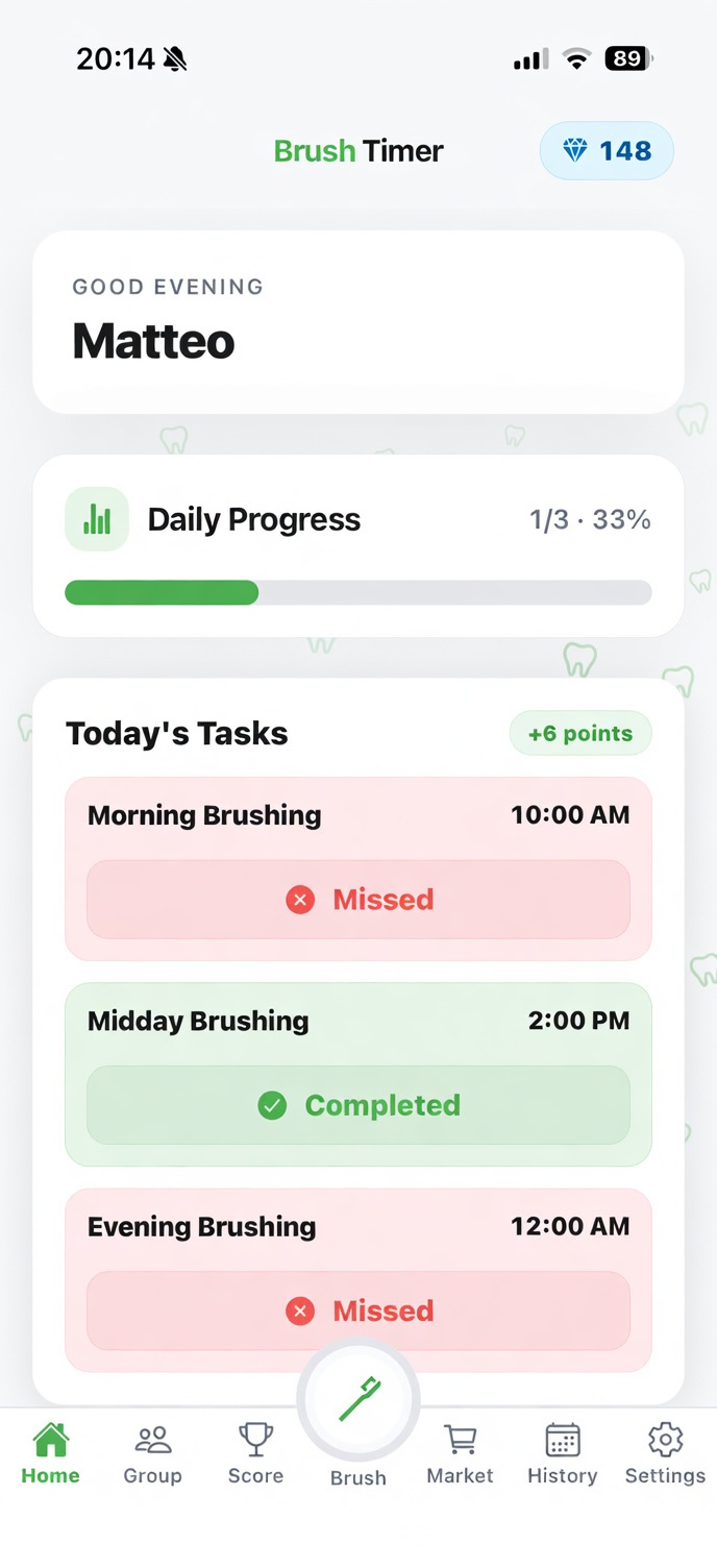 Brush Timer home screen
